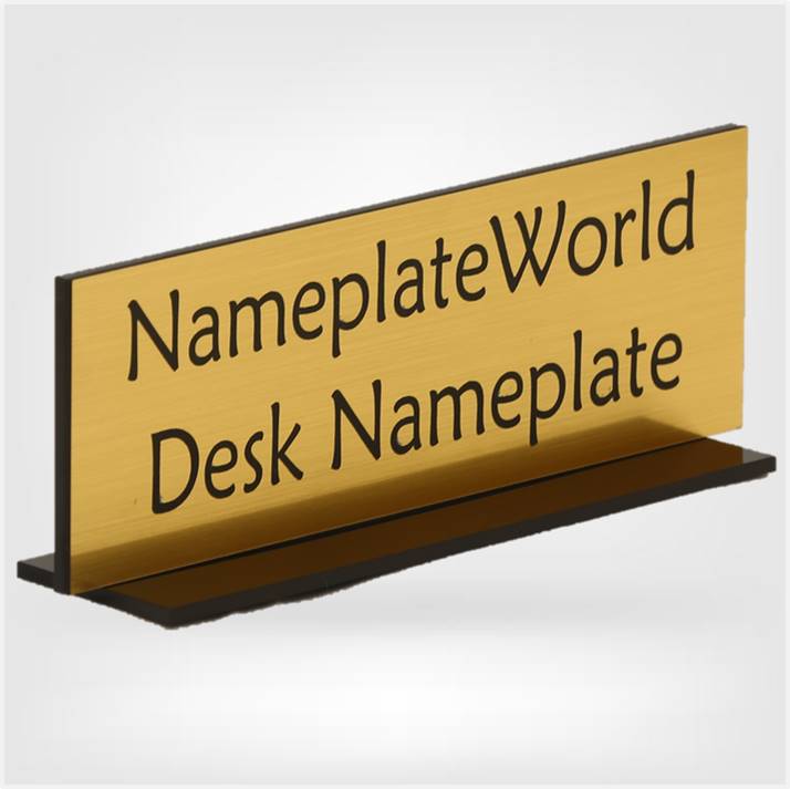 Npw2029 Desk Nameplate Golden Black Nameplateworld