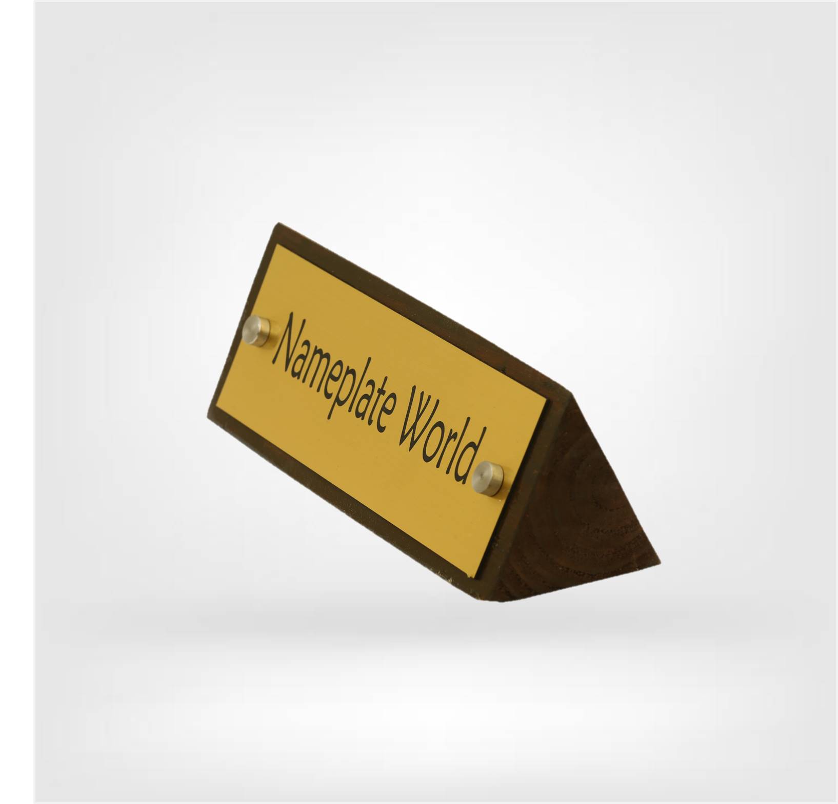 Office Table Golden Engrave Desk Wooden Nameplate Nameplateworld
