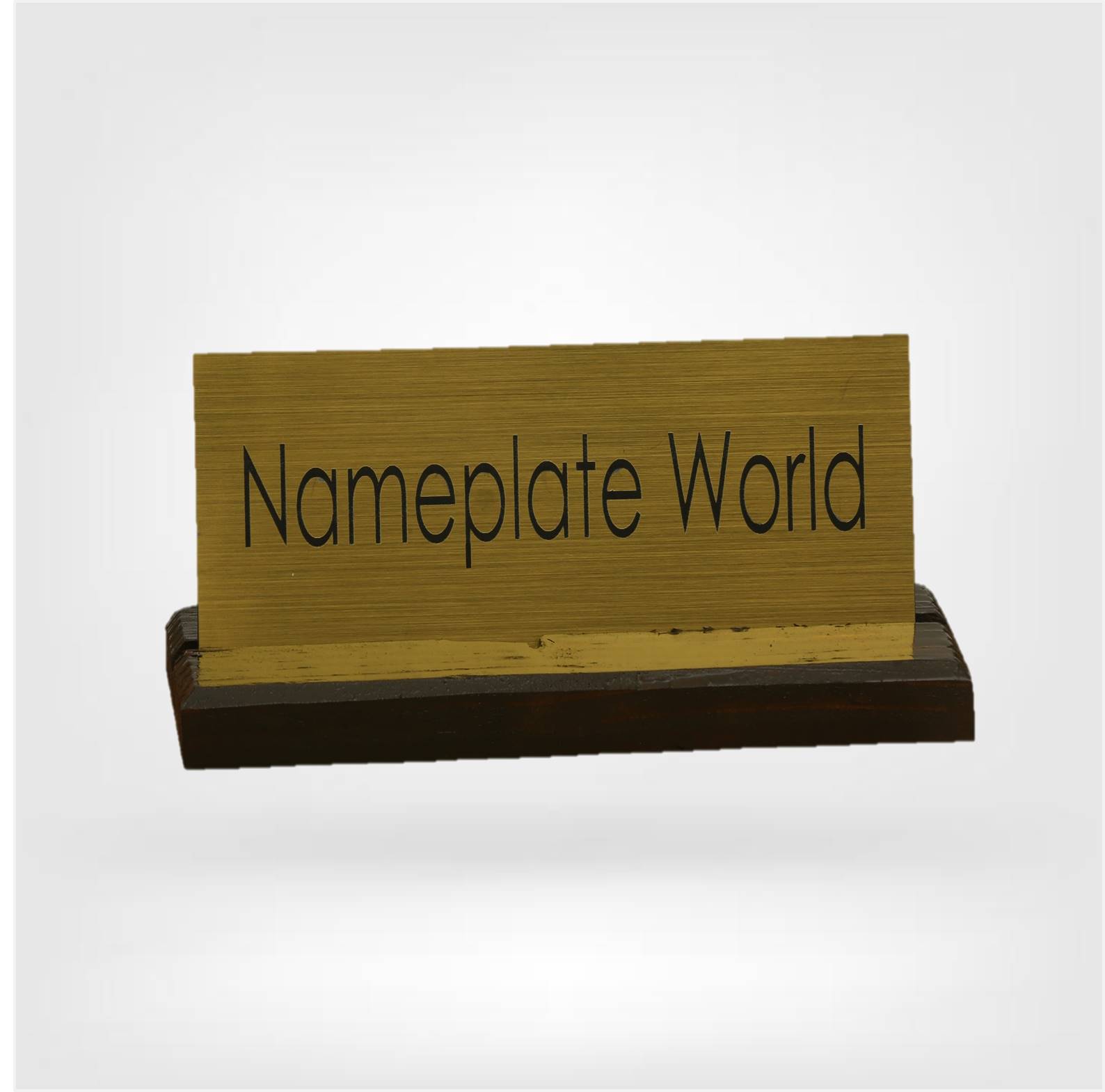 Golden Desk Office Wooden Nameplate Nameplateworld