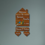 Welcome Home Wooden Hanging Nameplate - Image 2