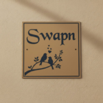 Love Birds Minimal Designer Nameplate
