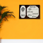 Traditional Dual Panel Wooden Nameplate - Image 2