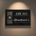 Royal Black Ganpati Designer Nameplate