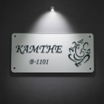 Elegant White Ganesha Designer Nameplate