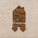 Welcome Home Wooden Hanging Nameplate